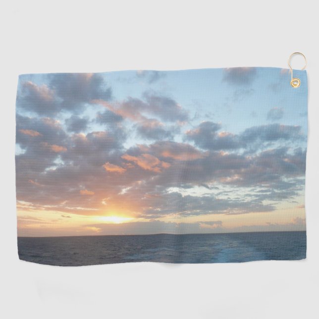 Sunrise at Sea I Pastel Seascape Golf Towel (Horizontal)