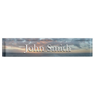 Sunrise at Sea I Pastel Seascape Nameplate