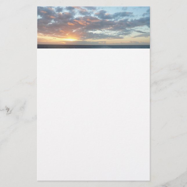 Sunrise at Sea I Pastel Seascape Stationery (Front)
