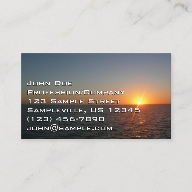 Sunrise at Sea III Ocean Horizon Seascape Business Card (Front)
