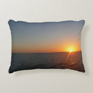 Sunrise at Sea III Ocean Horizon Seascape Decorative Cushion