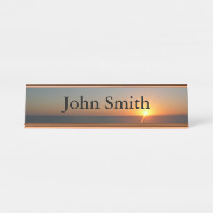 Sunrise at Sea III Ocean Horizon Seascape Desk Name Plate