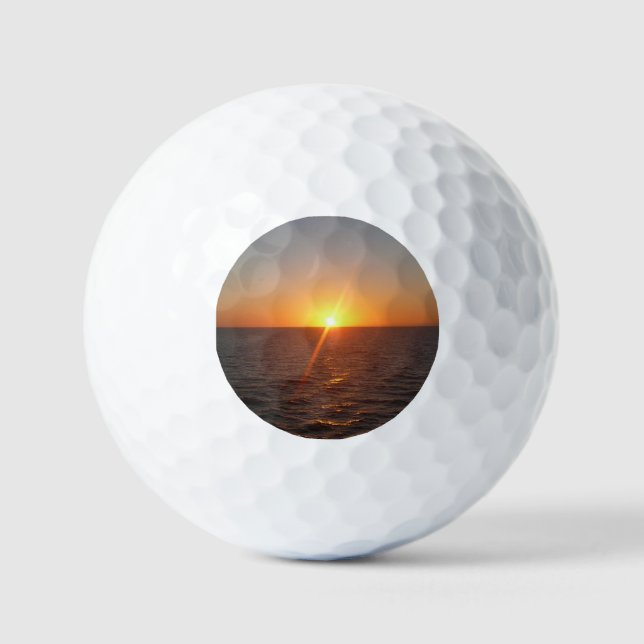 Sunrise at Sea III Ocean Horizon Seascape Golf Balls (Front)