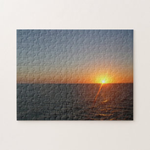 Sunrise at Sea III Ocean Horizon Seascape Jigsaw Puzzle