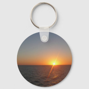 Sunrise at Sea III Ocean Horizon Seascape Key Ring