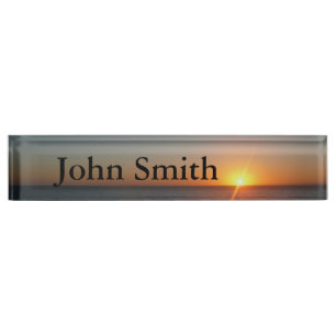 Sunrise at Sea III Ocean Horizon Seascape Nameplate