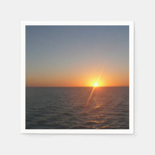 Sunrise at Sea III Ocean Horizon Seascape Napkin