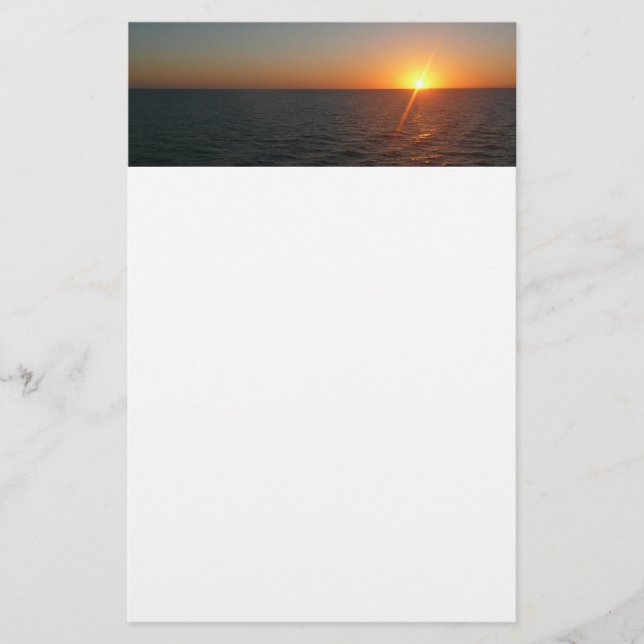 Sunrise at Sea III Ocean Horizon Seascape Stationery (Front)
