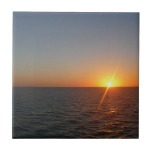 Sunrise at Sea III Ocean Horizon Seascape Tile