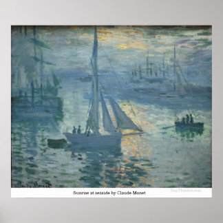 Sunrise at seaside by Claude Monet Poster