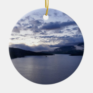 Sunrise at St. Mary Lake II Ceramic Tree Decoration