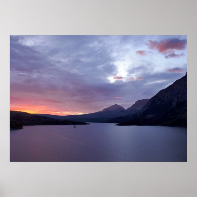 Sunrise at St. Mary Lake Poster (Front)