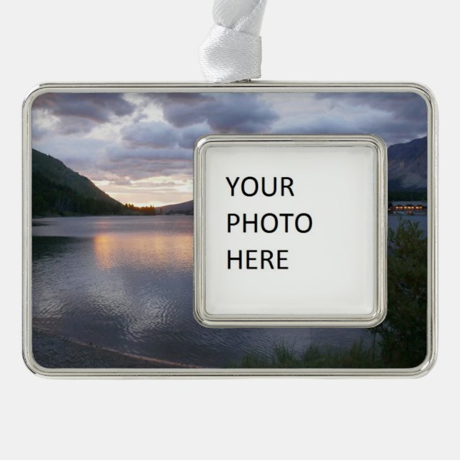 Sunrise at Swiftcurrent Lake I Silver Plated Framed Ornament (Front)