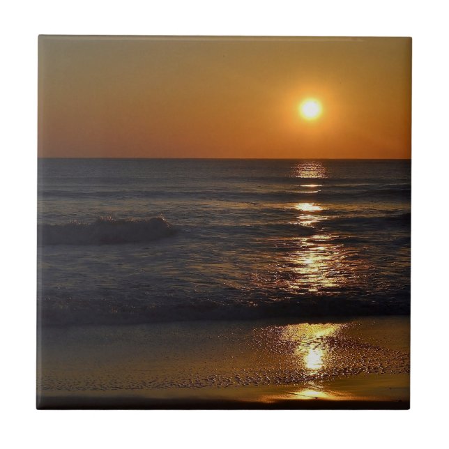 Sunrise at the Beach by Shirley Taylor Tile (Front)