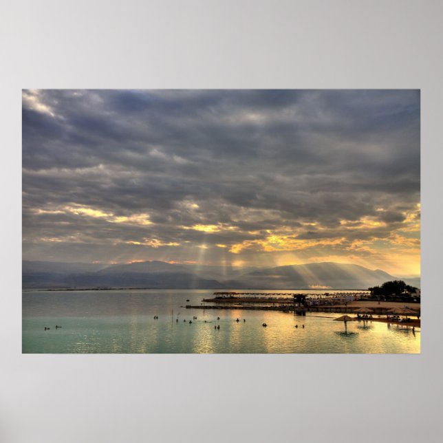 Sunrise at the Dead Sea Israel Photo Poster (Front)