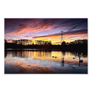 Sunrise at the Lake, Leighton Buzzard (6353) Photo Print