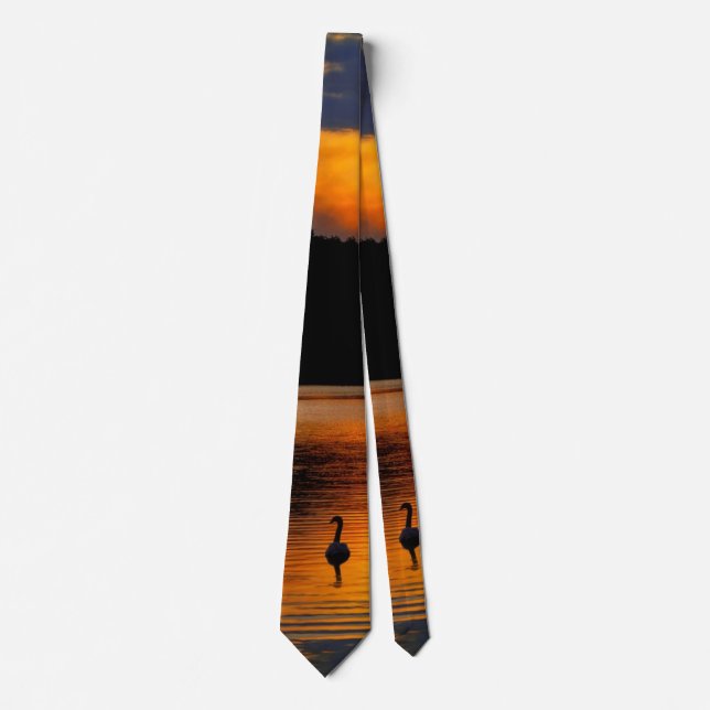 Sunrise at the lake, scenic photograph, tie (Front)