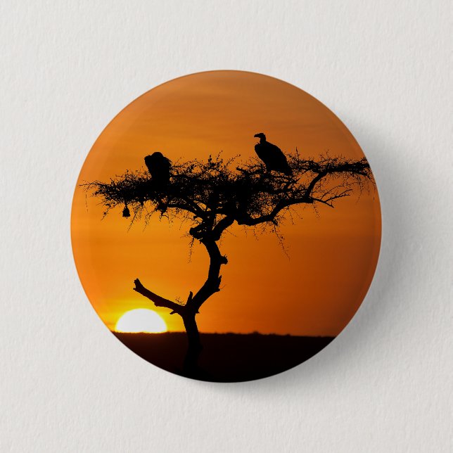 Sunrise at the Masai Mara, Kenya 6 Cm Round Badge (Front)