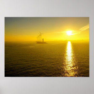 Sunrise at the Port of Zeebrugge Poster