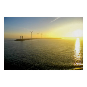 Sunrise at the Port of Zeebrugge Poster