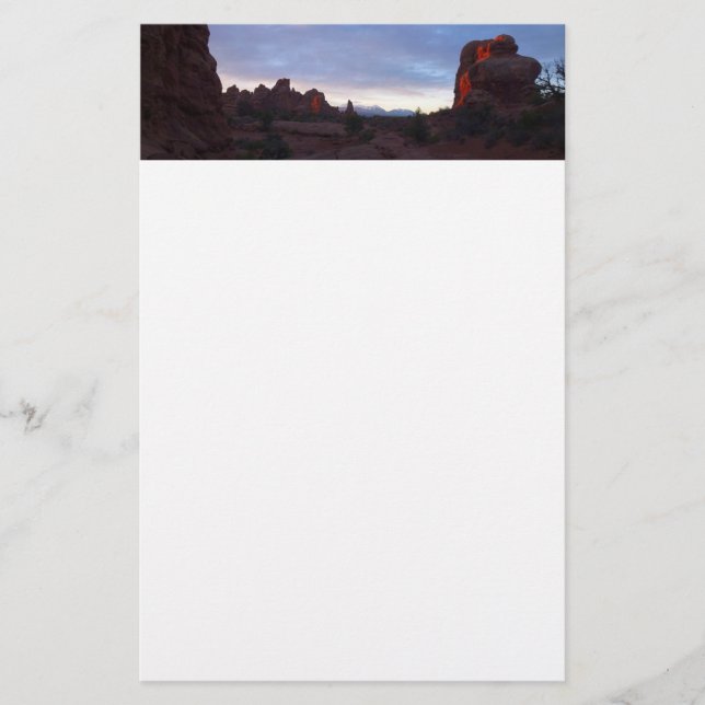 Sunrise at the Windows Trail in Arches Stationery (Front)