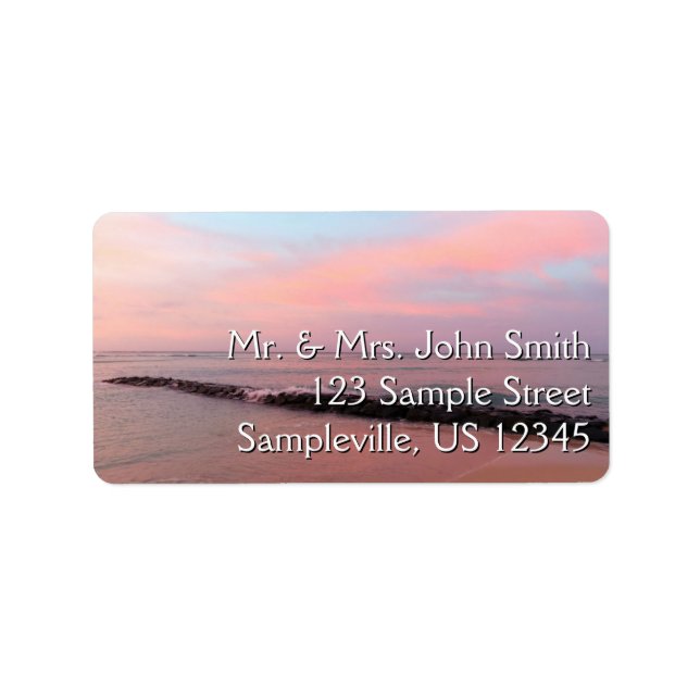 Sunrise at Waikiki Beach Label (Front)