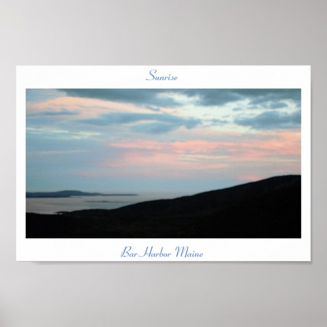 Sunrise Bar Harbour Maine Poster (Front)