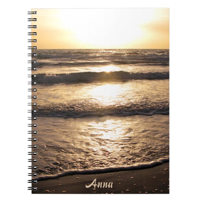 Sunrise Beach Ocean View Photo any Name Notebook (Front)