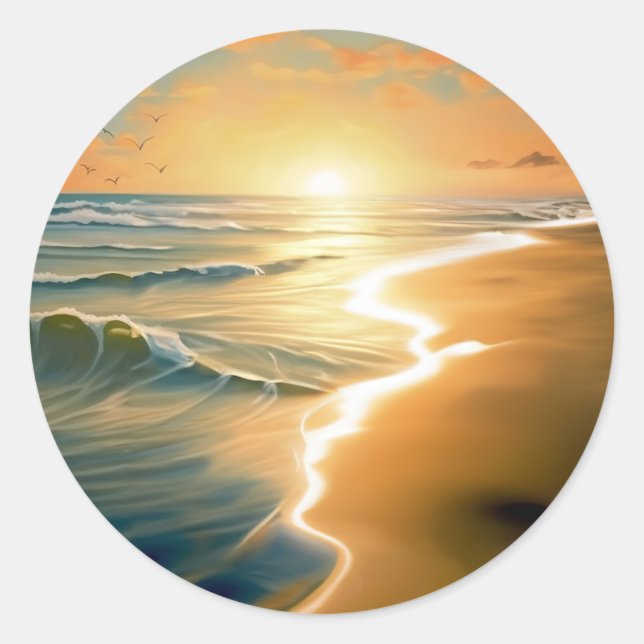Sunrise Beach Round Sticker (Front)