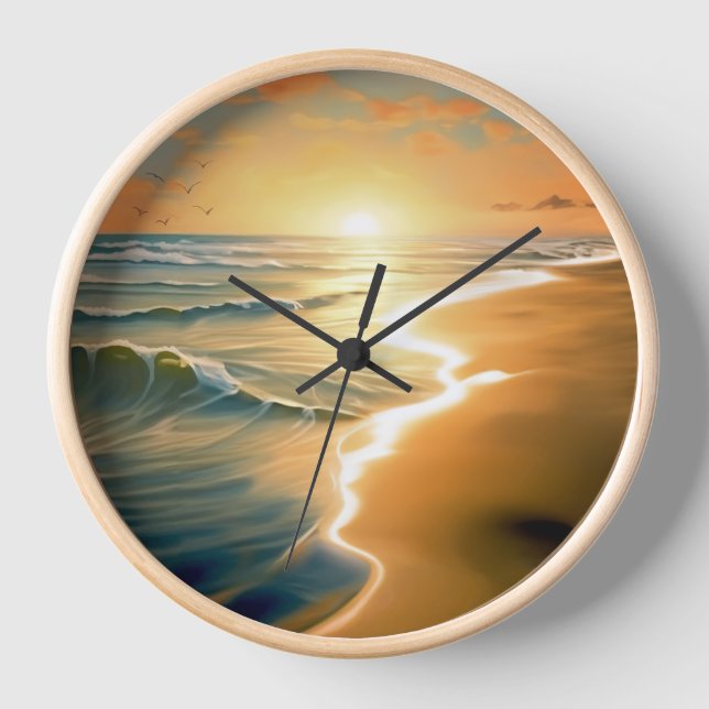 Sunrise Beach Wall Clock (Front)