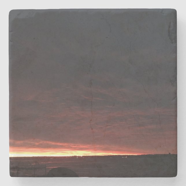 Sunrise Before Snow Storm Stone Coaster (Front)