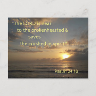 Sunrise Bible Verse Memory Card Psalm 34:18