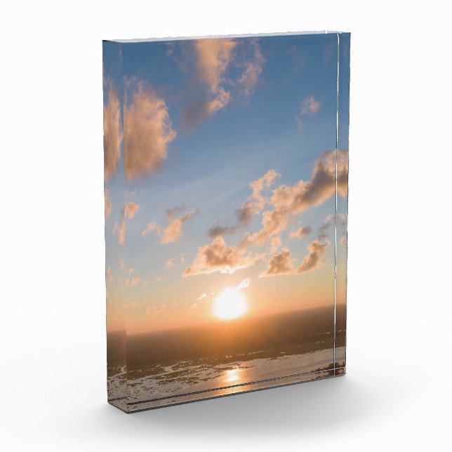 Sunrise Blue Sky Clouds Scenic Coastal Landscape Photo Block (Left)