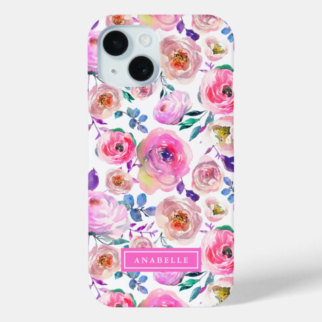 Sunrise Boho Floral Monogram Case-Mate iPhone Case (Back)