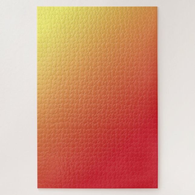 Sunrise - Bright Red to Yellow Gradient Minimal Jigsaw Puzzle (Vertical)