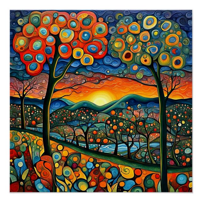 Sunrise by the river poster (Front)