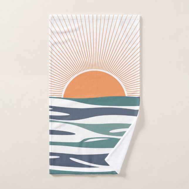 Sunrise by the sea bath towel set (Hand Towel)