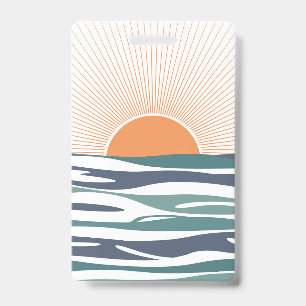 Sunrise by the sea ID badge