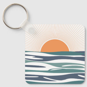 Sunrise by the sea key ring