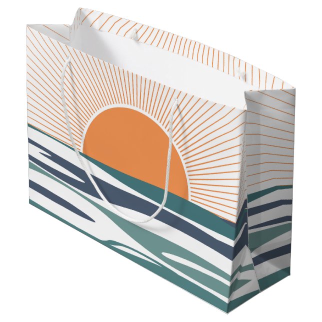 Sunrise by the sea large gift bag (Back Angled)