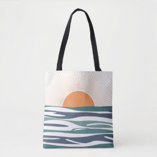 Sunrise by the sea tote bag