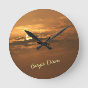 Sunrise Carpe Diem Ocean Round Clock