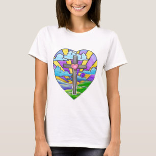 Sunrise Catholic Folk Art Easter T-Shirt
