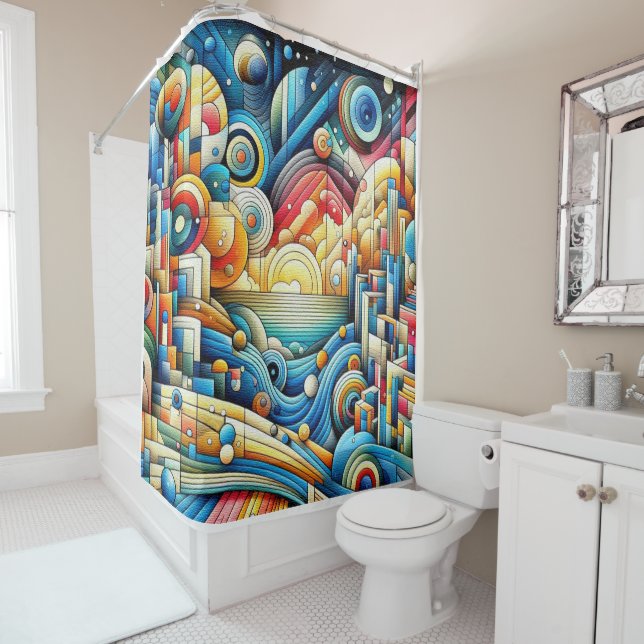 Sunrise City  Shower Curtain (In Situ)