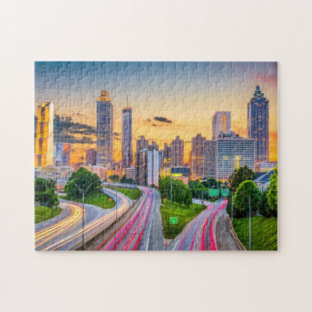 Sunrise Cityscape Building Atlanta Georgia Travel Jigsaw Puzzle (Horizontal)