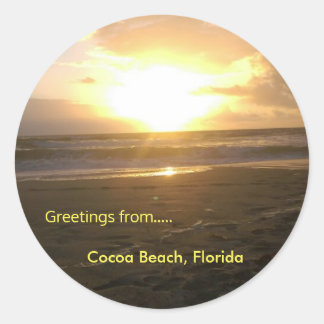 Sunrise  Classic Round Sticker, Glossy Sticker