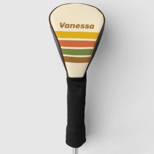 Sunrise Clover Across Striping with Name Golf Head Cover