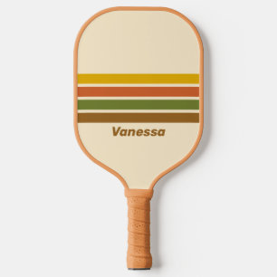 Sunrise Clover Across Striping with Name Pickleball Paddle
