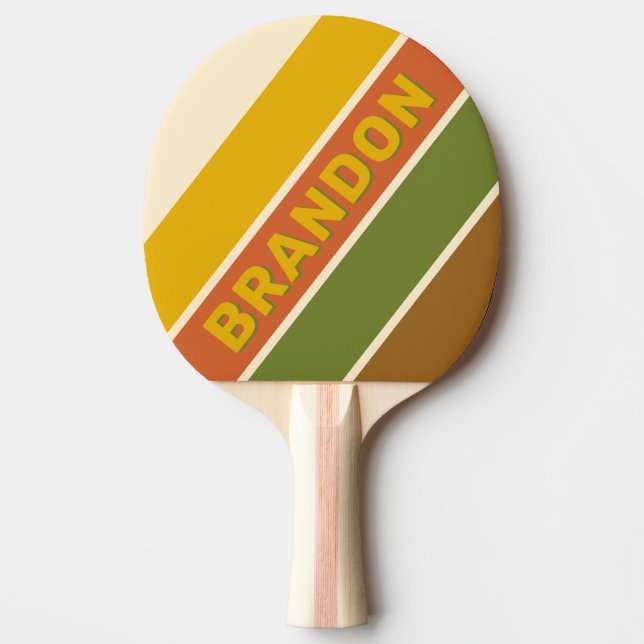 Sunrise Clover Bold Striped with Name Ping Pong Paddle (Front)