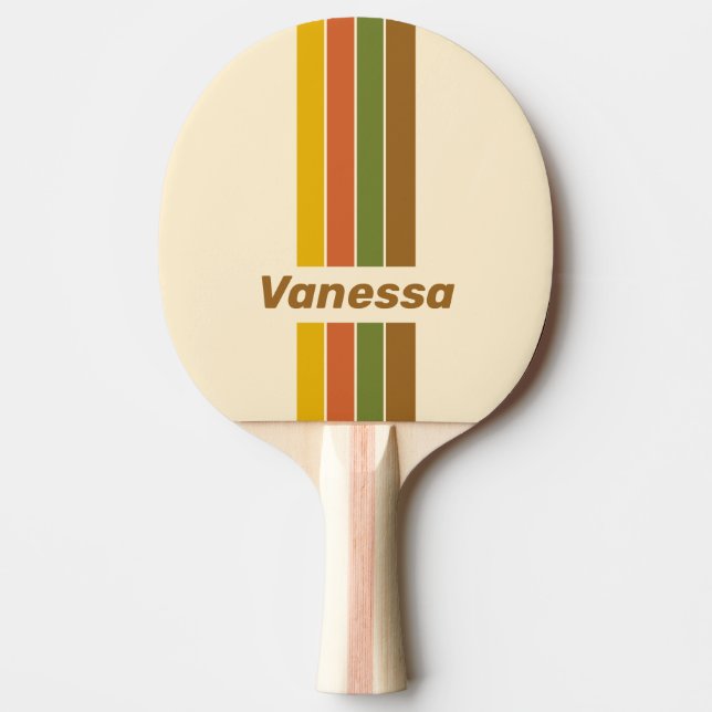Sunrise Clover Pin Striped with Name Ping Pong Paddle (Front)